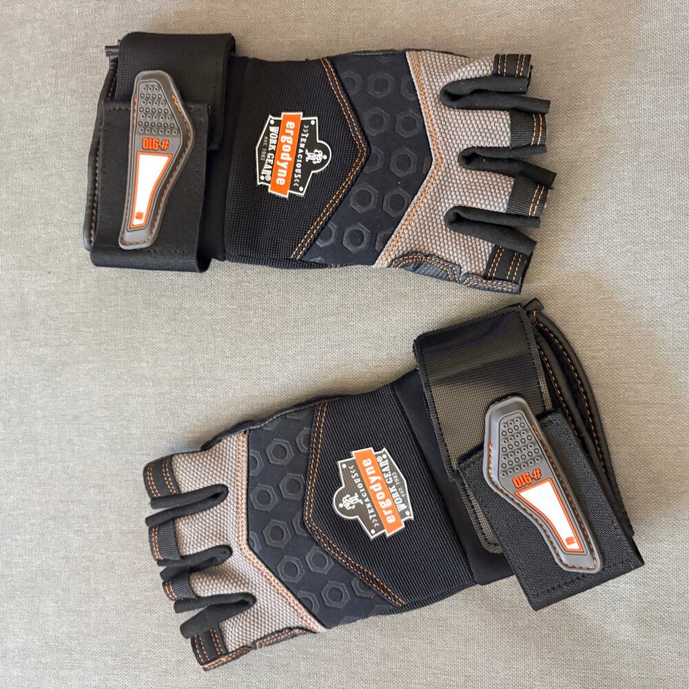 Ergodyne ProFlex 910 Half-Finger Impact Gloves with Wrist Support